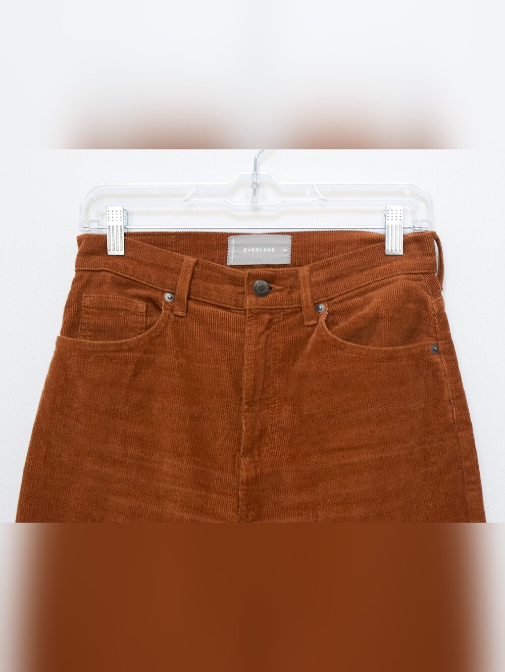 Everlane The Baby Cord Cheeky Crop Pant Sz 26 Acorn Rust Brown Corduroy Straight - Picture 7 of 10